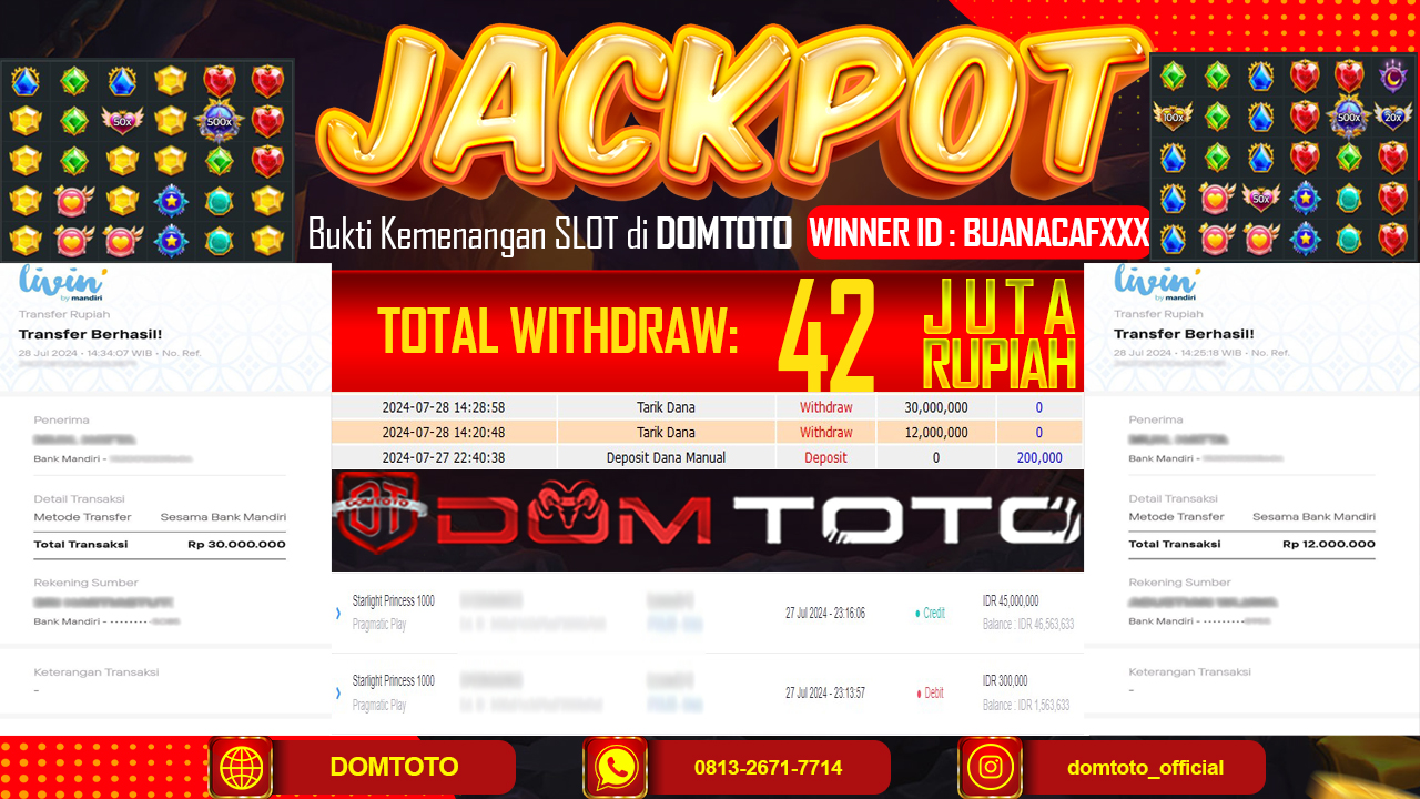JACKPOT SLOT PRAGMATIC Starlight Princess 1000 27 JULI 2024